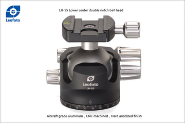 LEOFOTO LH-55 Low Profile Ball Head Arca / RRS Compatible w Independent Pan Lock